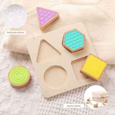 Clasificador de puzle de bloques básicos de madera para niños pequeños