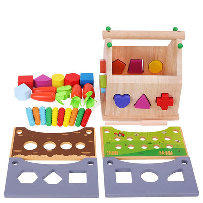 Boîte à cube d'activités éducatives en bois, jouet inspiré de Montessori