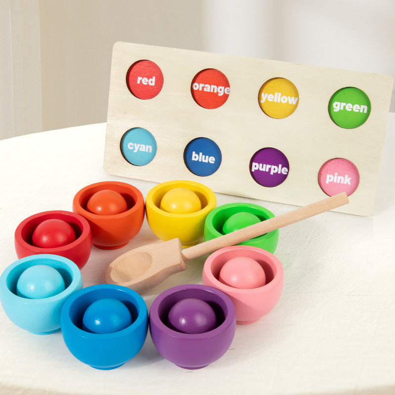 Montessori Colour Sorting Board with Ball and Cups