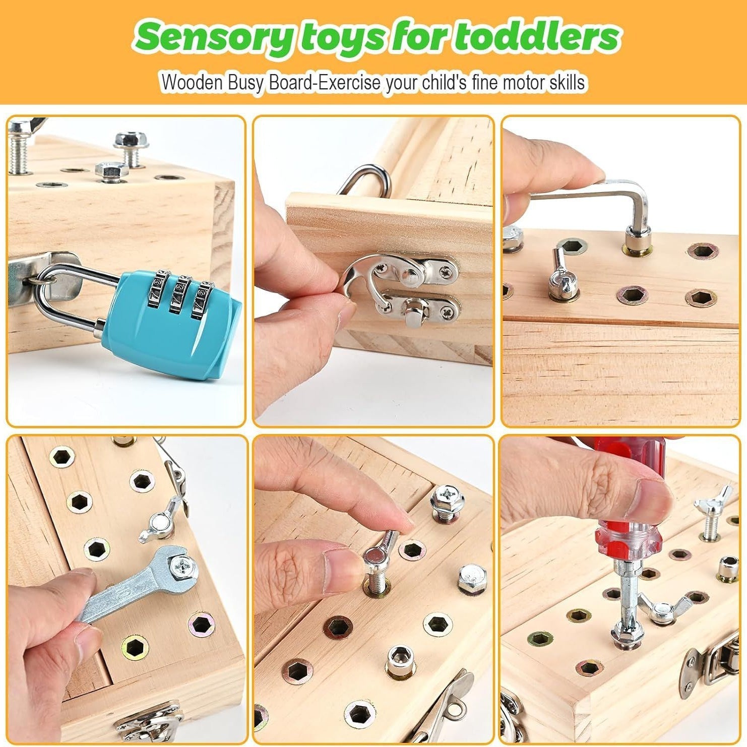 Montessori Screw Driver Box Lock Box Busy Board Tool box