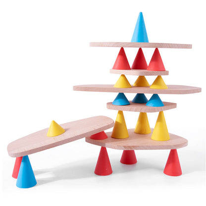 Construction Balancing Game Cones and Plates 44 Pcs