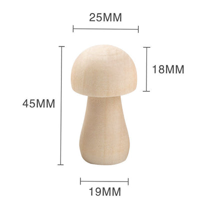 Wooden Mushroom Art Craft Toys Natural Nature DIY Loose Parts