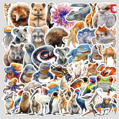 DIY Arts and Craft Bulk Lot of 50 Aussie Stickers Animals Jungle Farm various Themes