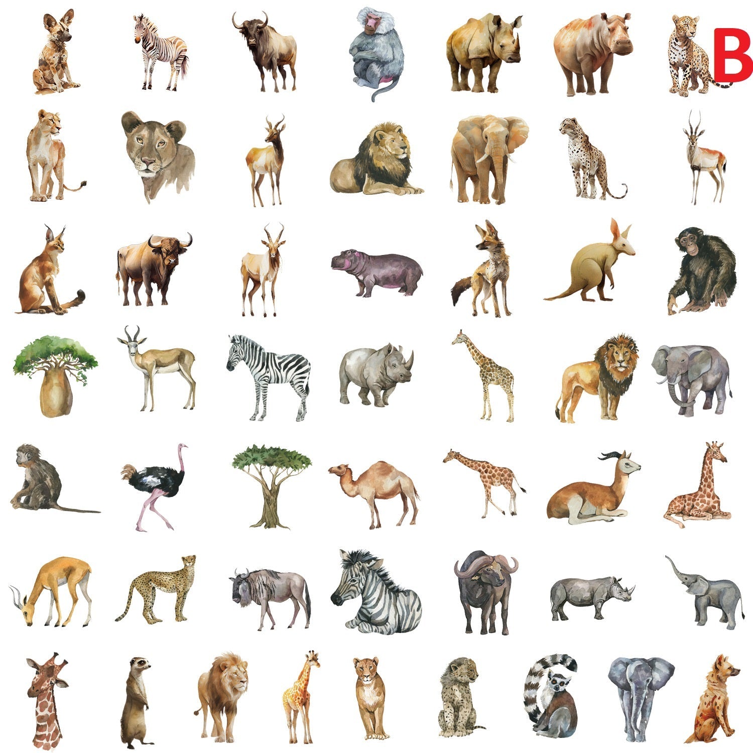 DIY Arts and Craft Bulk Lot of 50 Aussie Stickers Animals Jungle Farm various Themes