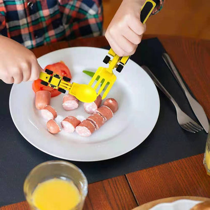 ExcavaBite Kids' Construction Plate and Utensil Set