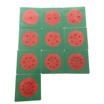 Premium Metal Montessori Fraction Shape 1 Whole - 1 /10th Insets