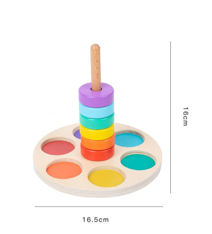 Montessori 6 Ring Column Stacker Colour Sorter