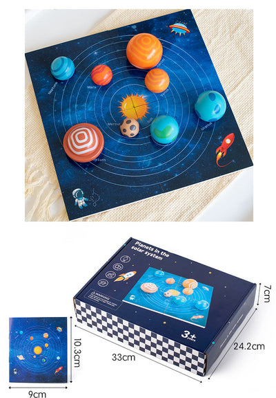 Large Montessori Solar system Model puzzle with Planets Board With Booklet
