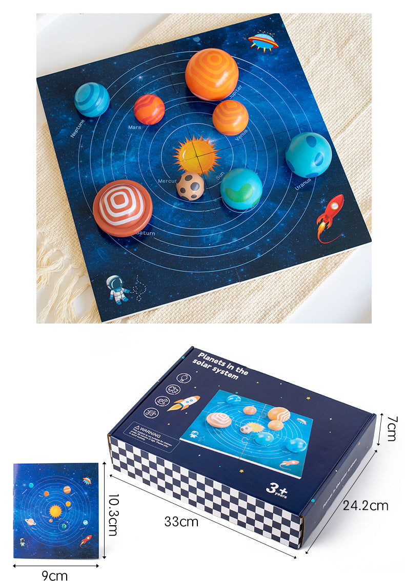 Large Montessori Solar system Model puzzle with Planets Board With Booklet
