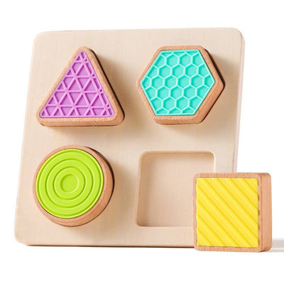 Clasificador de puzle de bloques básicos de madera para niños pequeños