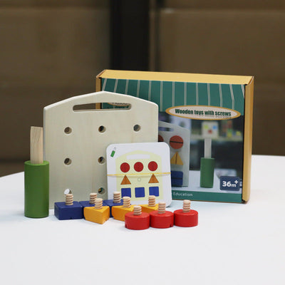 Planche d'activités Montessori en bois avec vis et écrous