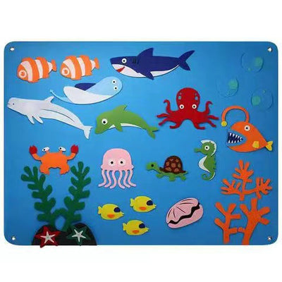 Fidtoy Learning Felt Board Wall Toy for Kids 3+ Zoo & Universe