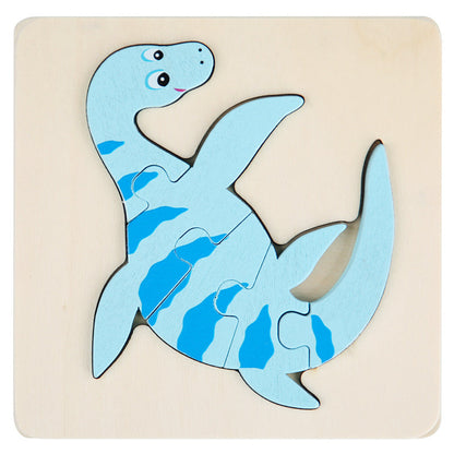 Dino Montessori Puzzles 6 Pack - Eco-Friendly Wooden Puzzles Set#2