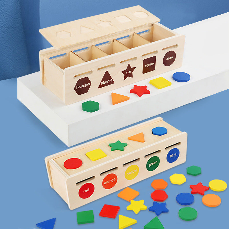 Wooden Category Shape Colour Sorting box Game Montessori inspired Kids Wooden toys