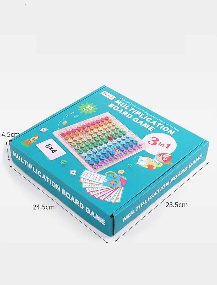 Wooden Multiplication Learning Board with Flash Cards