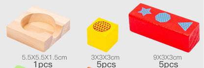 Medium Wooden track Marble Run Blocks toy set