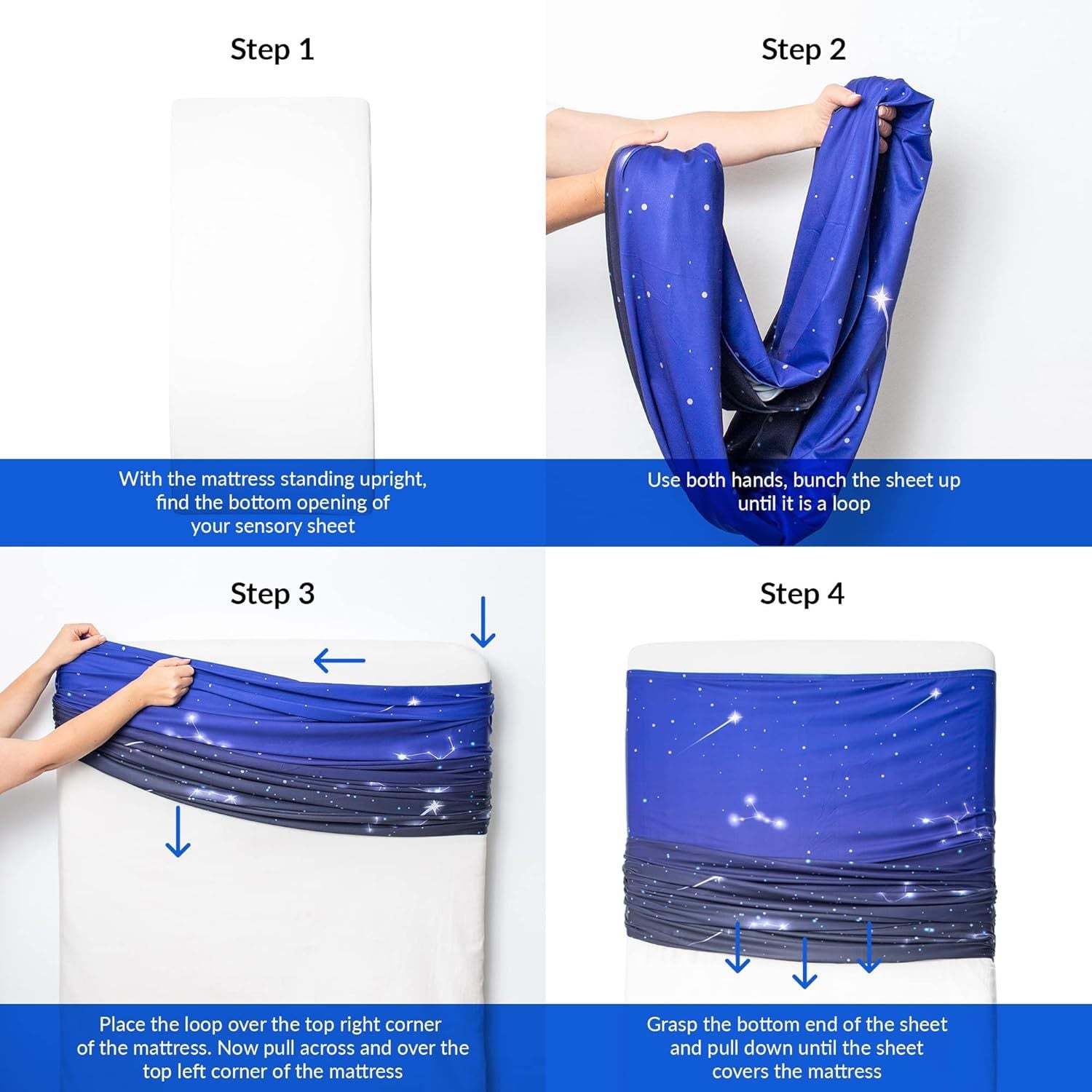 Compression Blanket Sheets Galaxy Theme Kids Sensory Lycra Sensory Calming Bed Sheet