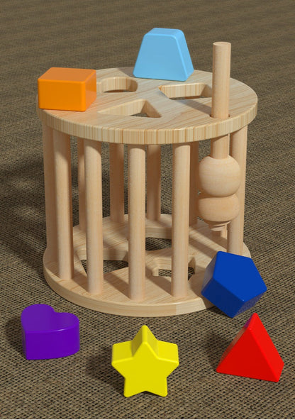 Montessori Rolling Ball Cylinder Shape Sorter Cube Toy