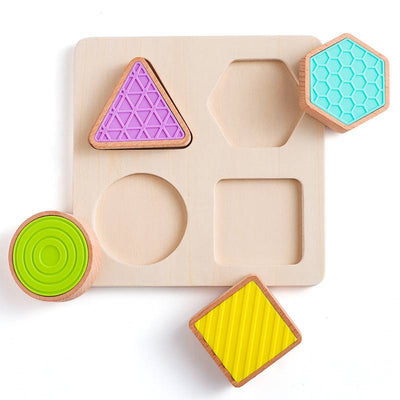 Clasificador de puzle de bloques básicos de madera para niños pequeños