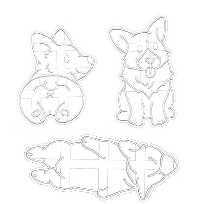 Cookie Play Dough Shape Stencil Corgi Dog Pack