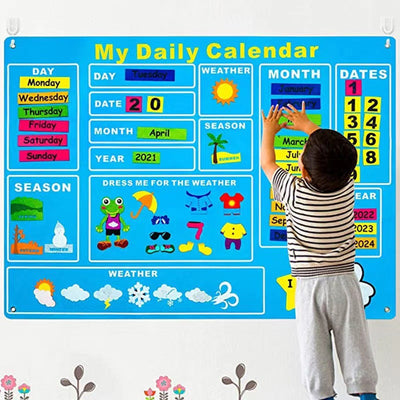 Fidtoy Learning Felt Board Wall Toy for Kids 3+ Zoo & Universe