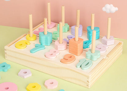 Wooden Educational Numbers Counting Shape Sorting Game Kids Toy