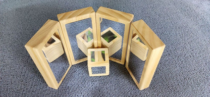 26pc Premium Wooden Blocks Building Mirror Blocks With Tray
