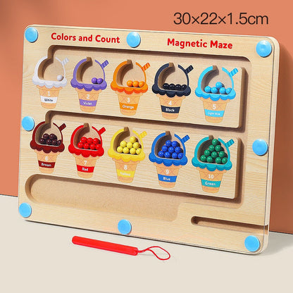 Magnetic Pen Sliding Colour Number Sorting Busy Board (Ice Cream Theme)