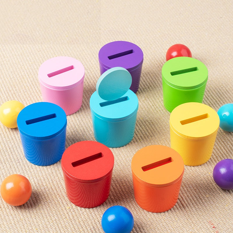 Montessori Colour Sorter Ball and Coin With Cups Set