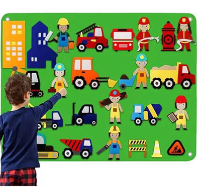 Fidtoy Learning Felt Board Wall Toy for Kids 3+ Zoo & Universe