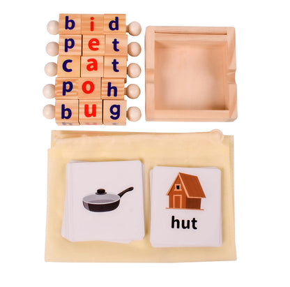 CVC Word Spin and Read Phonic Spelling Learning Game Word Cognitive Pairing