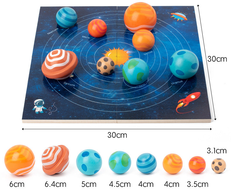 Large Montessori Solar system Model puzzle with Planets Board With Booklet