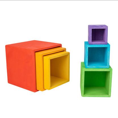 Wooden Rainbow Nesting Boxes