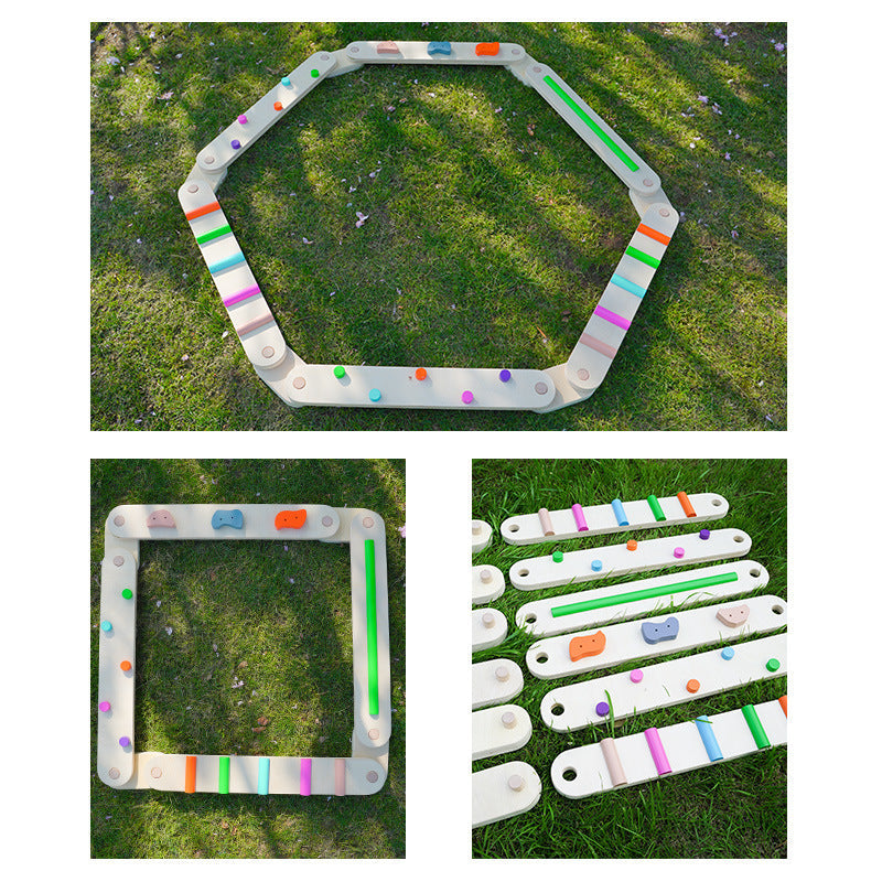 Kids Balance Beam Wooden obstacle Course Stepping Stone Toy