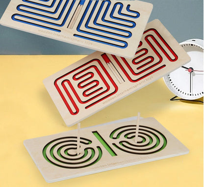 Pre-writing Board Left and Right Brain Training  Wooden Tracing Board Motor Skills Toy