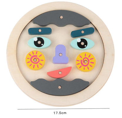Wooden Board Kids Facial Emotion Expression Learning Puzzle