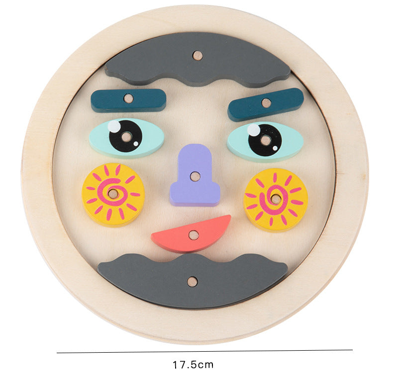 Wooden Board Kids Facial Emotion Expression Learning Puzzle