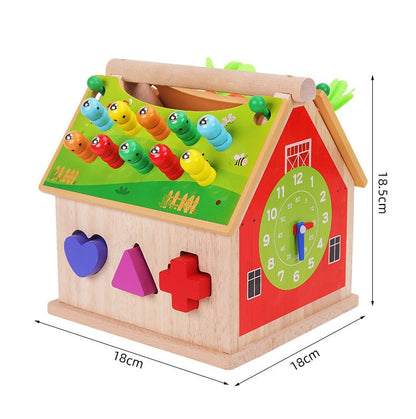 Wooden Educational Activity Cube Box Montessori inspired Toy