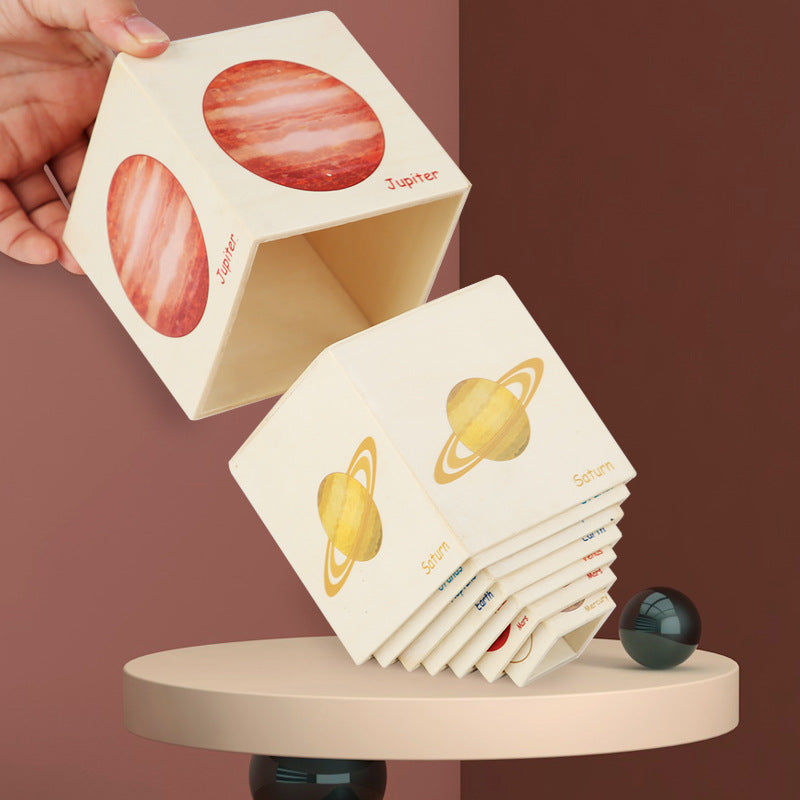 Montessori Wooden Life Cycle Activity Stacking Cube Planets Nesting Boxes