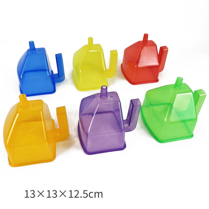 Rainbow Translucent Pouring Funnel Kids Messy Play Tool Set of 6 Sensory and 8 Pcs Large Fidget Pop Tubes (20cm to 68cm)  Rainbow Pouring Funnel Stretchy Pipes Kids Messy Play Tools