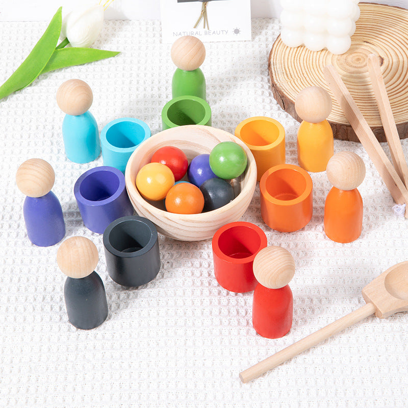 Montessori Scooping Colour Sorter Cups Dolls Balls and bowl