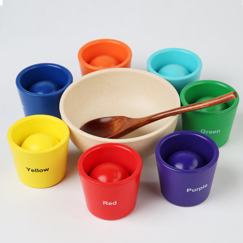 Montessori Toddler Ball Scooping Colour Sorter Game with Cups and Bowl