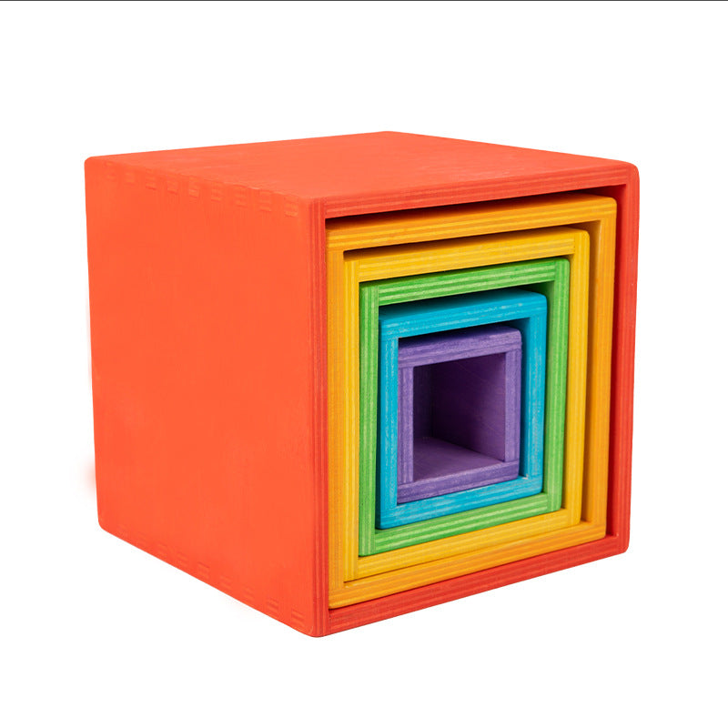 Wooden Rainbow Nesting Boxes