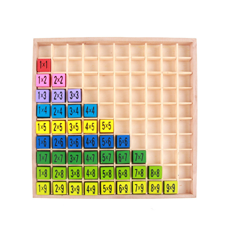 Wooden arithmetic game, multiplication table Learning Cubes