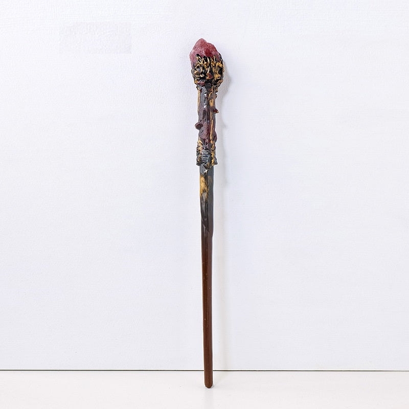 Real Crystal Gemstone Encrusted Magic Wand Staff Cane Kids Costume