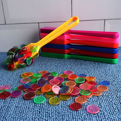 Magnetic Wand With 100 Colour Chips Counter Kindergarten Toy