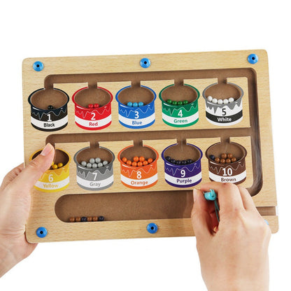Magnetic Pen Sliding Colour Number Bead Sorting Busy Board