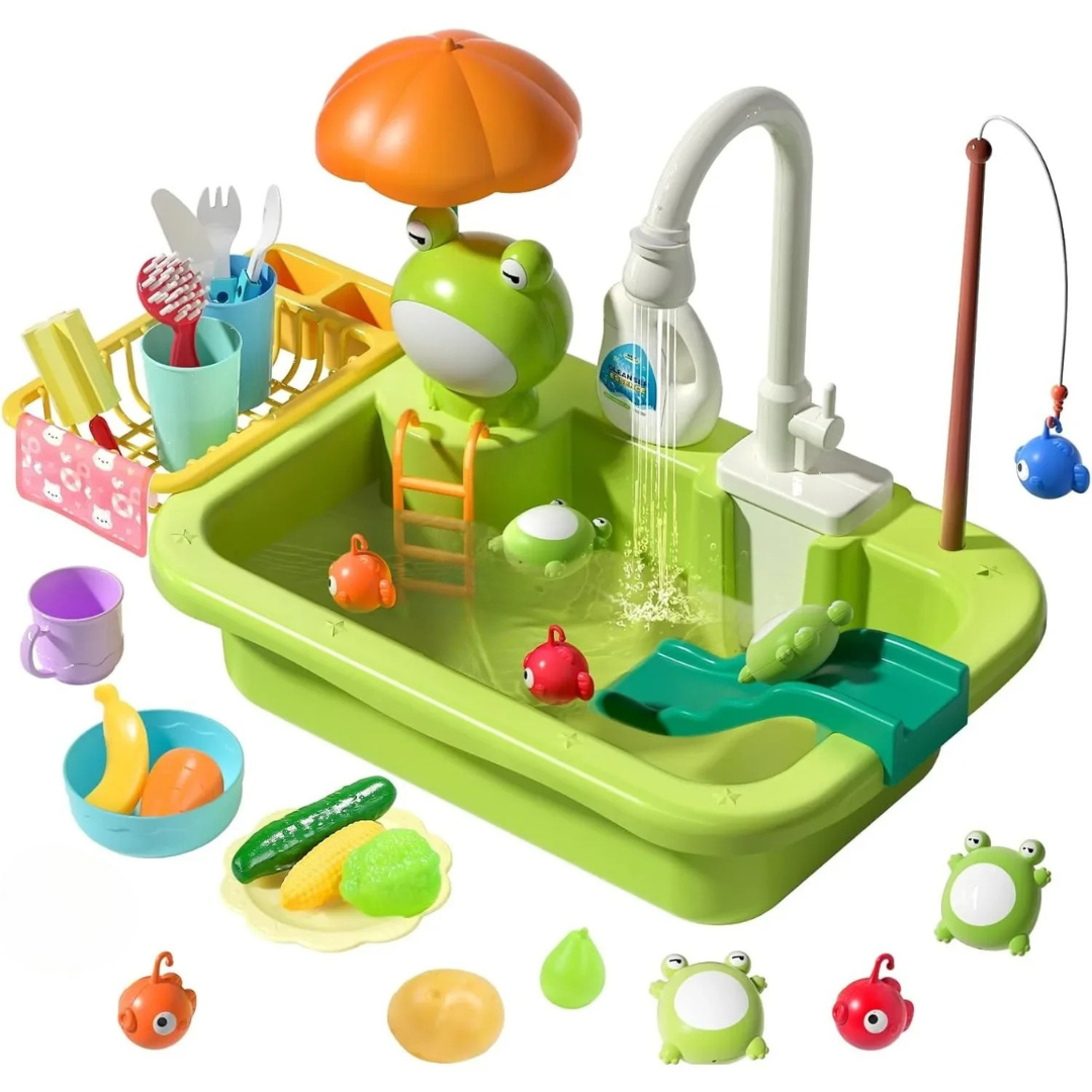Cocina para niños – Diversión acuática y aprendizaje – Fregadero de juguete 2 en 1
