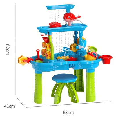 AquaPlay – Plaisirs d'été & Découverte – Table de jeu sable et eau 3 niveaux