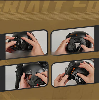 Multifunctional Tactical Helmet Children's Model Outdoor Set with Binoculars, Flashlight, High-Definition Telescope,  Infrared and Amplifying Communication Microphone A Perfect Gift Toy for Boys